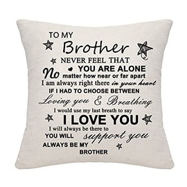 Brother Gifts from Sister Brother Brother Throw Pillow Cover Pillowcase Cushion Cover Cushion Case Women Birthday Gifts (Brother)