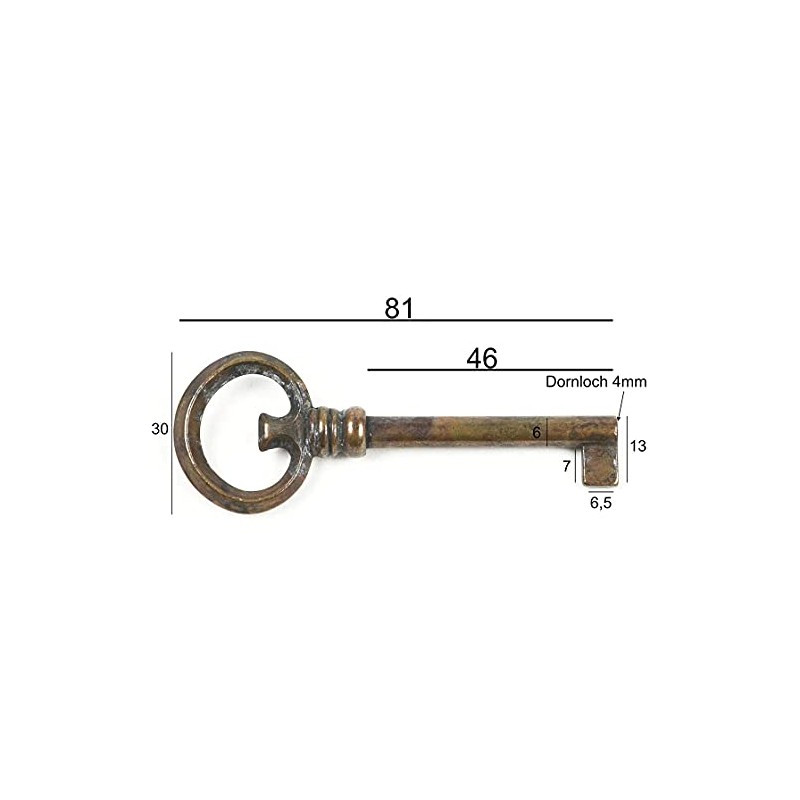 Furniture Key Antique Style Furniture Burnished Replacement Key Blank Patina