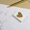 2 x 45mm 'Leopard Print Heart' Erasers/Rubbers (ER00027696)
