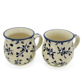 Bunzlauer Original Ceramic Mugs, Spherical Shape 280 Ml, Set of 2