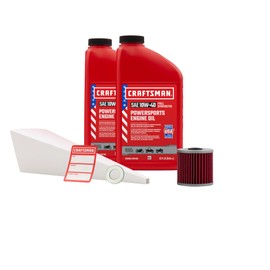CRAFTSMAN Oil Change Kit compatible with Kawasaki KEF300 Lakota, KLF300 Bayou 10W-40 Full Synthetic -In The Kit: 2 Quarts of Oil, 1 Filter, 1 Crush Washer, 1 Oil Change Sticker (CMXOKLT400241)