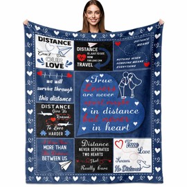 Whasnrt - Regalos de relación de larga distancia para él, manta para novio, manta de 60 x 50 pulgadas, regalos para novio de larga distancia, regalos de día más dulces para él