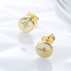 S.Leaf Sterling Silver Stud Earrings for Women Gold Plated Tiny