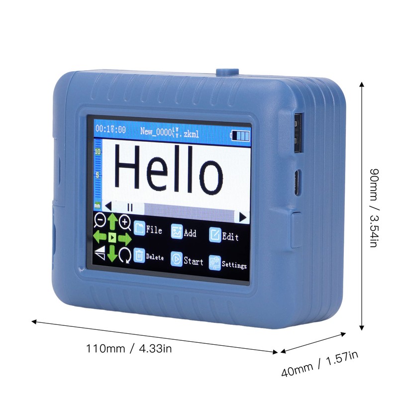 12.7mm 3.5in Mini Smart Inkjet Printer Blue Looking Type C