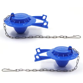 2 Pack Universal Toilet Flapper, Toilet Tank Flapper with Stainless Chain, Toilet Rubber Flapper, Toilet Water Saving Flush Valve Replacement Kit Fits Most Toilets (2 Inch, Dark Blue)