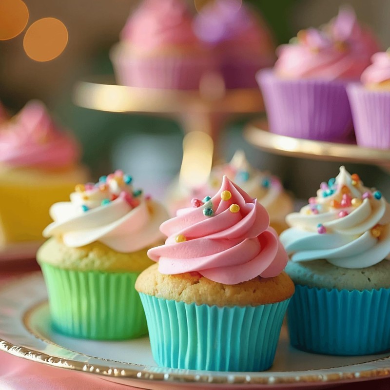 Eoonfirst Bright Rainbow Standard Cupcake Liners No Smell, Food Grade