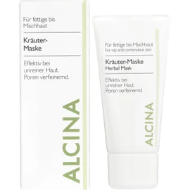 ALCINA Herbal Mask - 1 x 50 ml - Oily Skin - Makes Pores Refining - Reduces Redness - Effective for Blemished Skin - With Kaolin, Sage and Lavender Oil