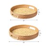 Artera Round Wicker Rattan Tray - Set of 2, Hand