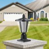 Modern Black Aluminium Solar Powered LED Garden Lantern 15 Inch