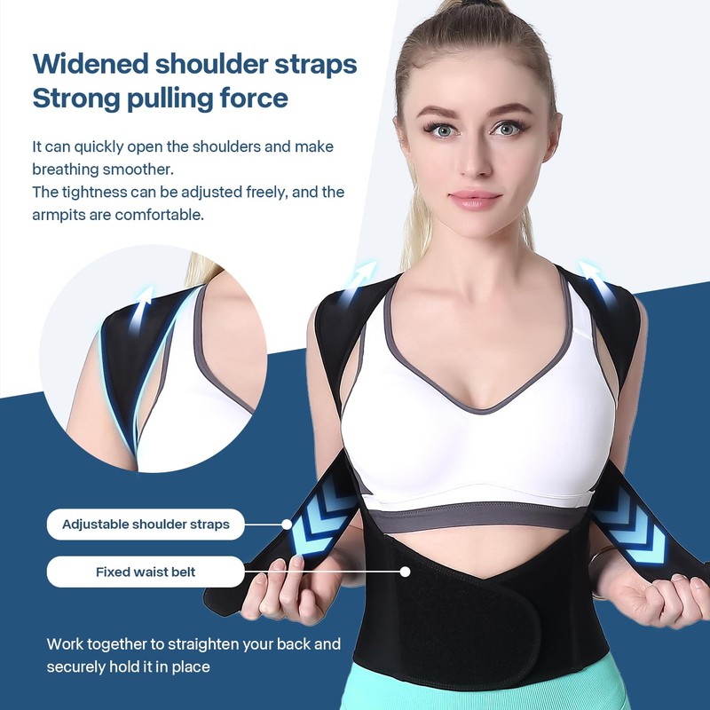 NormXinRui Adjustable Back Posture Belt, Posture Corrector for Women and