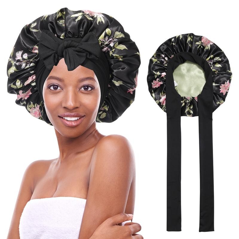 AWAYTR Satin Bonnet Silk Like Bonnets for Sleeping Sleep Cap