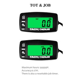 NInE-ROnG HM032R Multifunctional Battery Replaceable Inductive Hourmeter Digital Tachometer Maintenance Reminder with 8 Programmable Firing Patterns for Lawn Mower,Motor,Boat,Generator,Marine Engines