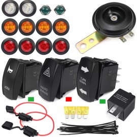 Paddsun Rocker Switch Turn Signal Kit Street Legal Led Light Horn Hazard For RZR UTV ATV