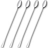 GLAMFIELDS 12-Inch Long Handle Mixing Spoons, Iced Teaspoons, Ice Cream