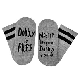 Flouse Christmas Stocking Stuffers for Adult, Novelty Socks Birthday Gifts, Master Has Given Dobby a Sock Dobby is Free Socks