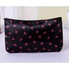 Kids Cute Black with Pink Hearts Pencil Case Cosmetic Make