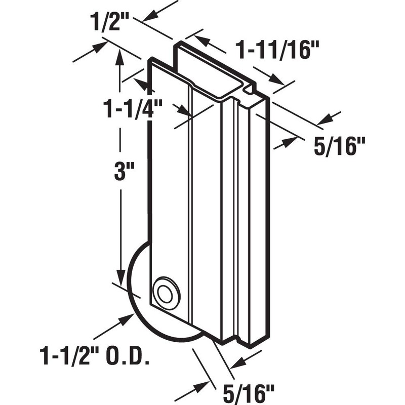 Prime-Line N 6598 Bypass Door Roller Assembly, 1-1/2 in. Nylon