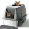 Petterm Stainless Steel Cat Litter Box with Scoop & Mat,