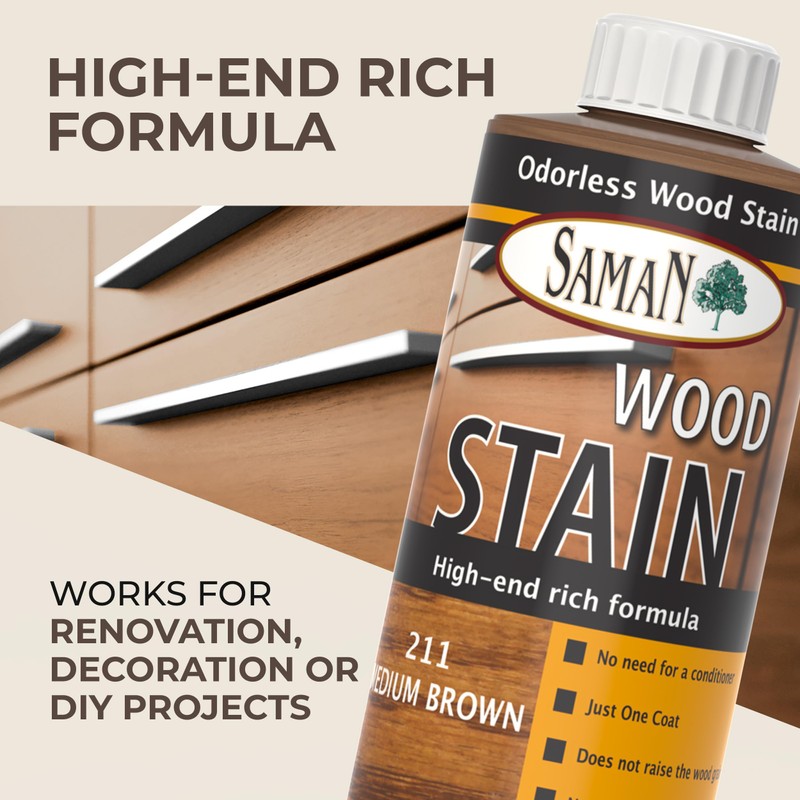 SamaN Interior Water Based Wood Stain - Natural Stain for