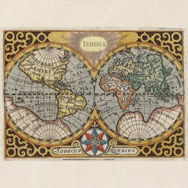 CafePress Vintage Map Of The World (1596) Tote Bag Reusable Natural Beige Canvas Shopping Bag