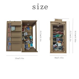 VDFZHL 6.5'' Anxiety Bookshelf Shake Away Your Anxiety, 3D Printed Miniature Bookstore Mini Bookshelf Shake Anxiety Stress Reliever Gift for Book Lovers with 200 Tiny Books