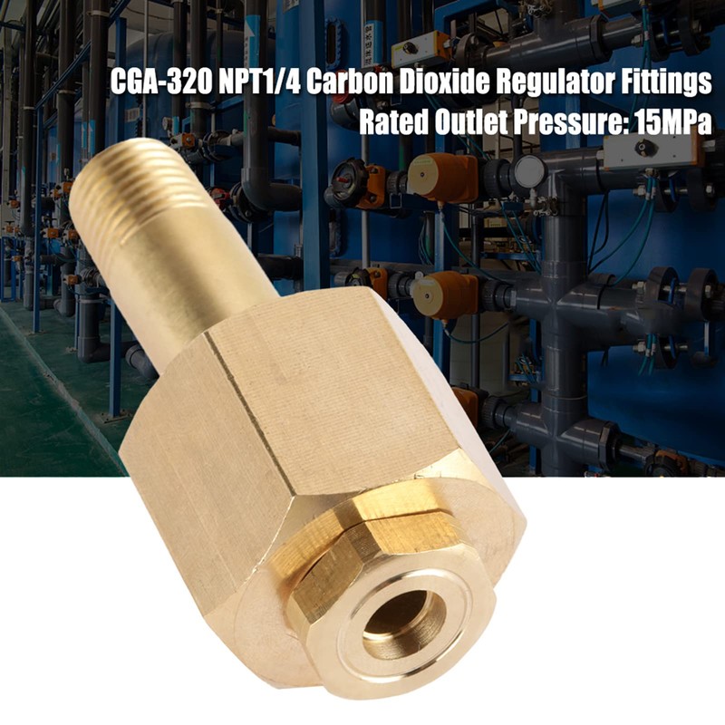 CO2 Tank CGA-320 Nut Regulator, Regulator Nut Nipple, Threaded Receiving