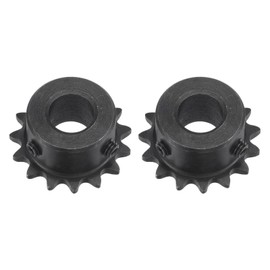 sourcing map #25 Chain Roller Sprocket, 12mm Bore 1/4" Pitch 15 Tooth Single Strand Chain Sprocket, C45 Carbon Steel 25 Roller Chain Sprocket with Set Screws for ISO 04C Chain, 2Pcs