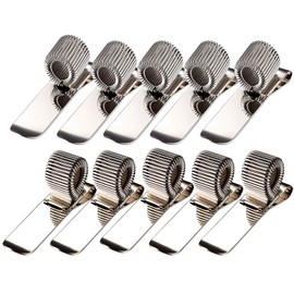 Pack of 5 horizontal and 5 vertical pen holders made of stainless steel, pen holder with spring ring on the bag, holder or clips for pocket pencil, pencil, markings, clipboard