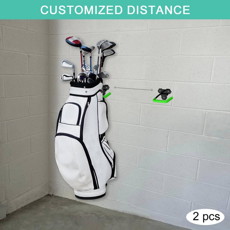 FEYRUN Wall Mounted Golf Bag Hook, 2 Bags Storage Racks