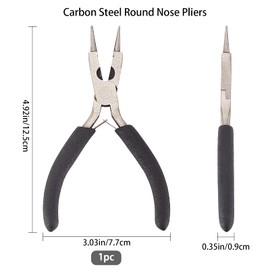 SUNNYCLUE 4.9 Inch Round Nose Wire Cutter 4-in-1 Mini Precision Pliers Wire Bending Pliers Side Cutter Tools for DIY Jewellery Making, Black