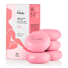 Jabones en Barra Cremosos 5 Pz. De 90 Gramos Frutas Rojas Tododía Natura