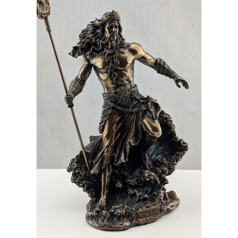 Veronese Design 7 7/8 Inch Greek God Poseidon Standing Over