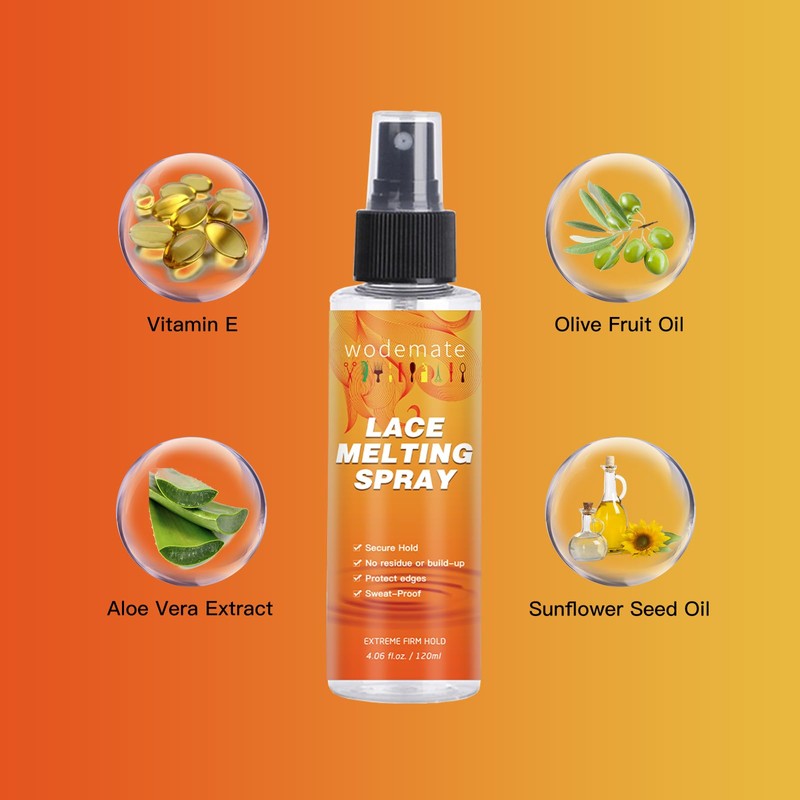 wodemate Lace Melting Spray, Extreme Hold Melting Spray for Glueless