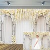 XMJJKUF White Flower Photography Background 10x8ft Arch Wedding Flowers Wall