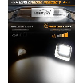 HERCOO LED License Plate Light Smoke Lens Rear Lights Tag Lamp Socket Assembly Compatible with Dodge Ram 1500 2500 3500 Pickup Truck 2003-2018, 6000K White