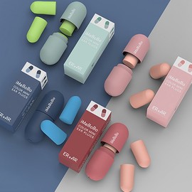 Pastel Noise-Cancelling Earplugs for Sleep & Snoring Airplane Earplugs Red 6ea