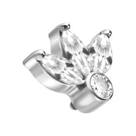PIERCINGLINE Titanium Screw Attachment with External Thread 0.9 mm | Lotus Blossom | Piercing Attachment Replacement Choice of Colours, Titanium