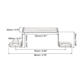 TA-VIGOR 6Pcs U Shaped Connector Bracket, 50mm x 25mm Stainless Steel Bracket Stainless Steel Pipe Clamp, Heavy Duty Conduit Clamps for Door Closed Bar Holder Strut, Pipe Tube Wire Fixing