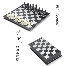 KOKOSUN International Chess Set, Magnetic, Folding Chess Board, Black and White Pieces, Convenient Storage (9.8 x 9.8 inches (25 x 25 cm)