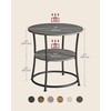 VASAGLE Side Table, Round End Table with 2 Storage Shelves