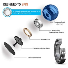 KKPOT Kinetic Desk Toy,Optical Illusion Metal Fidget Spinning Ball,Office Executive Stress Relief Spinner Toys for Adults & Kids