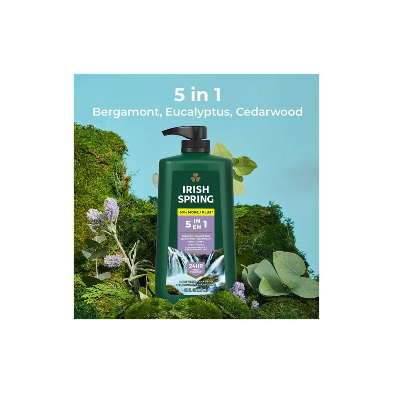 Gel De Baño Irish Spring 5 En 1 Para Hombres