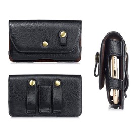 DFV mobile - Case Horizontal Leather Belt Clip with Earphone Holder for BLU J2 (2019) - Black