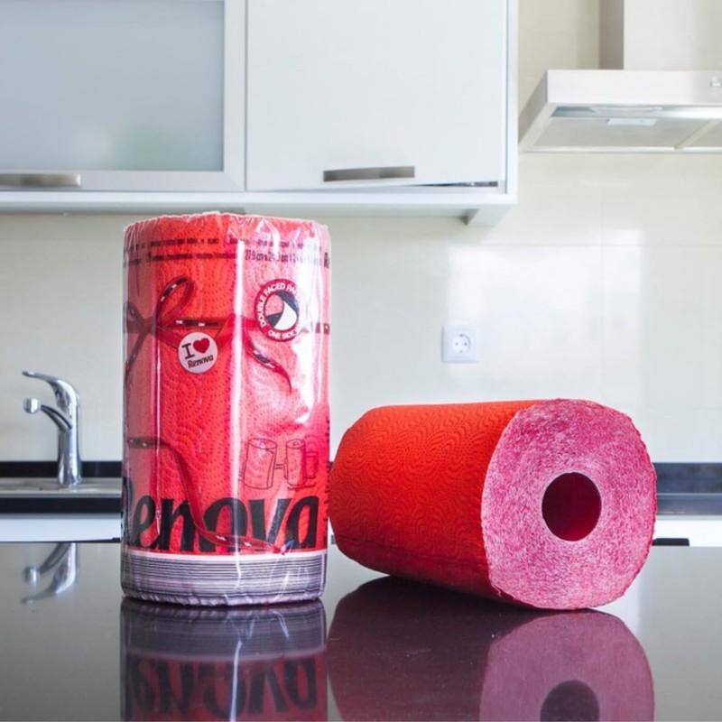Generic Renova Red Kitchen Paper Towel Jumbo Roll 2 Ply