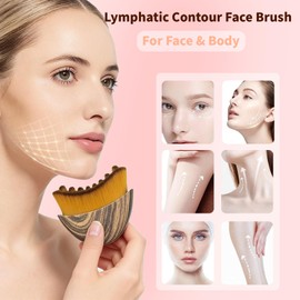 2PCS Lymphatic Drainage Brush, Lymphatic Face Brush for Jawline and Chin Sculpting, Ergonomic Design for Puffiness Relief, Precise Skin Fit, Dry Brushing Reduces Puffiness & Relieves Fatigue