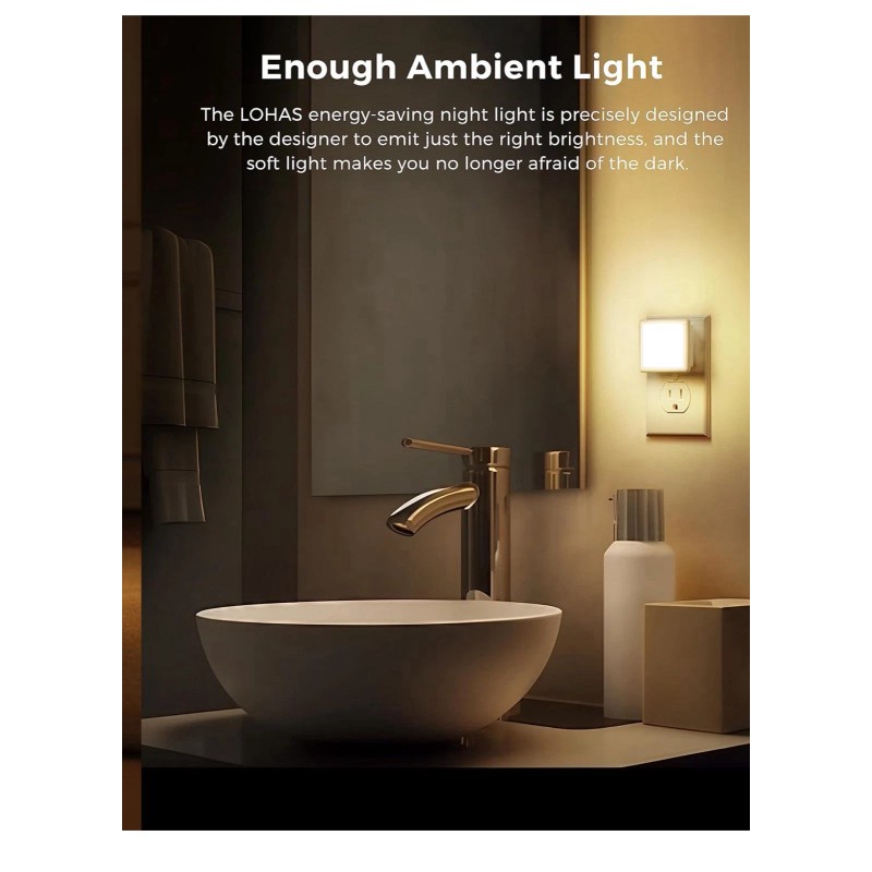 L LOHAS LED Night Lights Plug into Wall 2-Pack, 0.3W