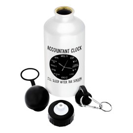 ThisWear Funny Tax Auditor Gift I'll Sleep After Tax Season 20oz Aluminum Water Bottle with Carabiner Clip & Sport Top