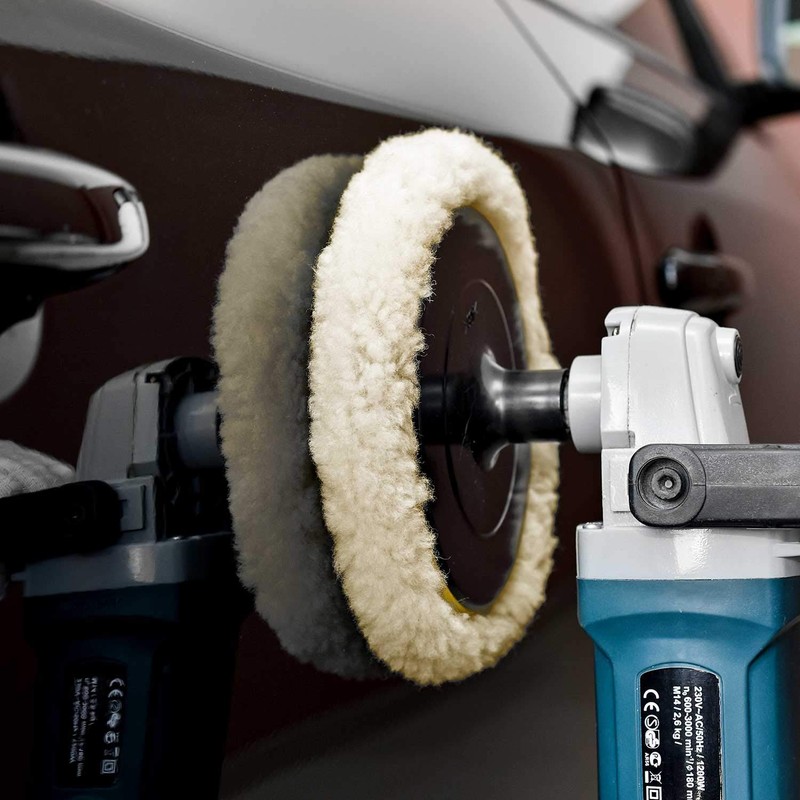 Wool Polishing Pads, SPTA 6"(150mm) 100% Natural Wool Buffing Pad