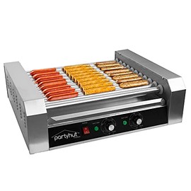 PartyHut 30 Hot Dog Warmer Roller Grill Cooker Commercial Machine (11 Hotdog Rollers)