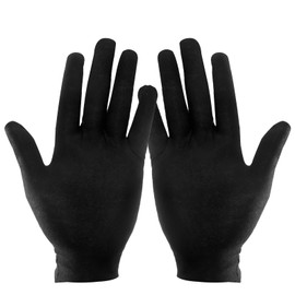 SYHSYC Cotton Gloves Textile Gloves Fabric Gloves Work Gloves Black Soft Men's Gloves Work Gloves with Certified Skin Compatibility for Men and Women, black